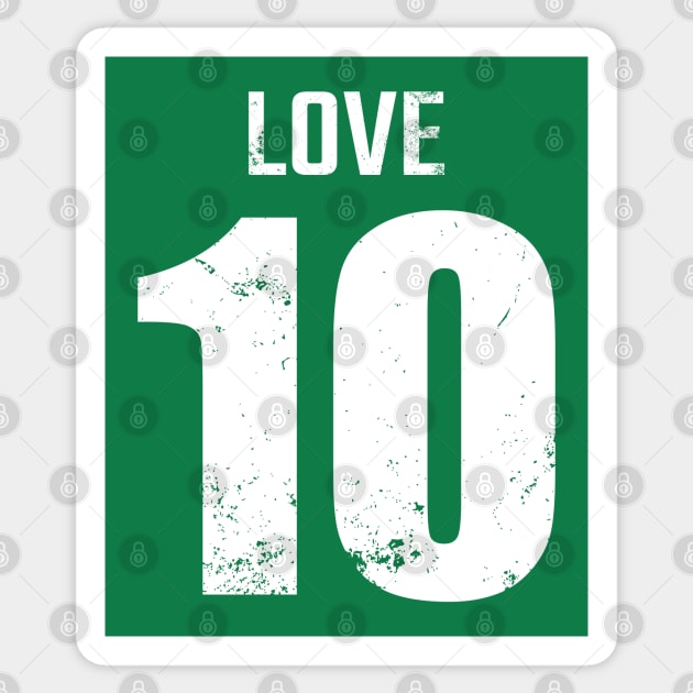 Jordan Alexander Love Distressed Black and White Jersey Number 10 American Football Quarterback QB Sticker by itsMePopoi